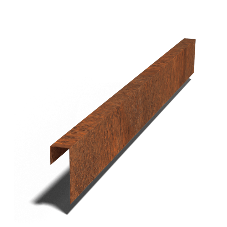Corten acél fedőprofil 15 x 5 x 5 cm (hossza 150 cm)