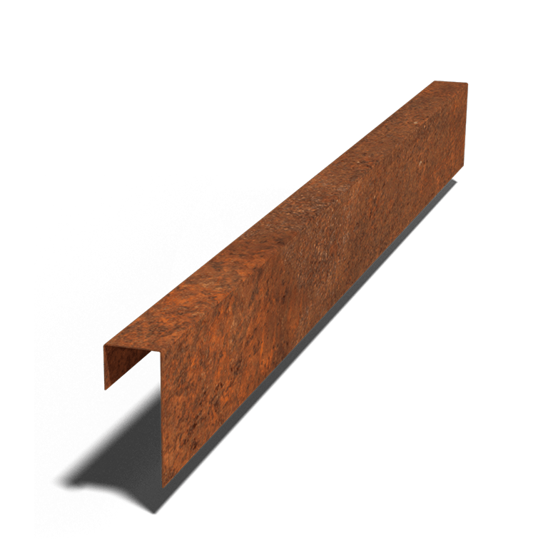 Corten acél fedőprofil 15 x 6 x 5 cm (hossza 150 cm)