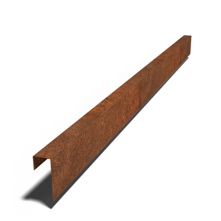 Corten acél fedőprofil 15 x 6 x 5 cm (hossza 240 cm)