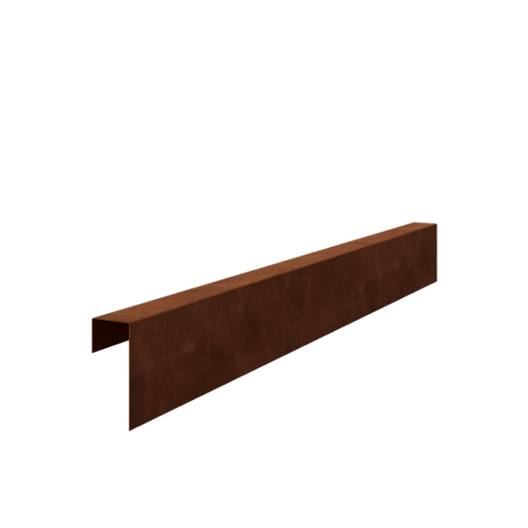 Corten acél fedőprofil 15 x 6 x 5 cm (hossza 240 cm)