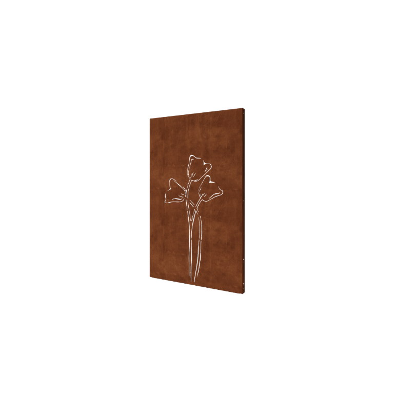 Corten acél panel tulipán szimmetrikus 120 x 6 x 190 cm