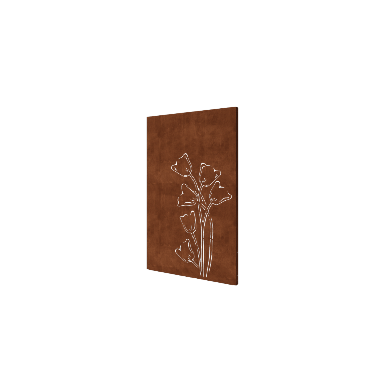 Corten acél panel tulipán aszimmetrikus 120 x 6 x 190 cm