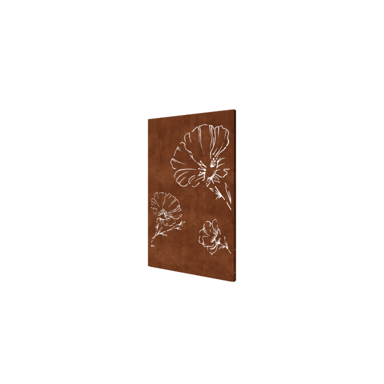 Corten acél panel - Pipacs - 120 x 6 x 190 cm