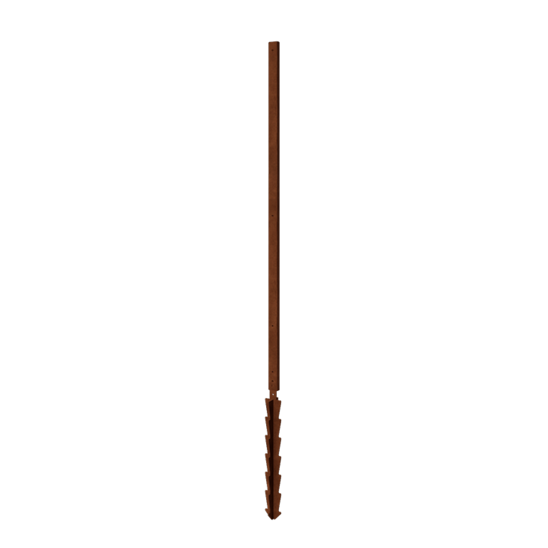 Corten acél oszlop - Egyenes leszúró tüskével - 190 x 6 x 3 cm