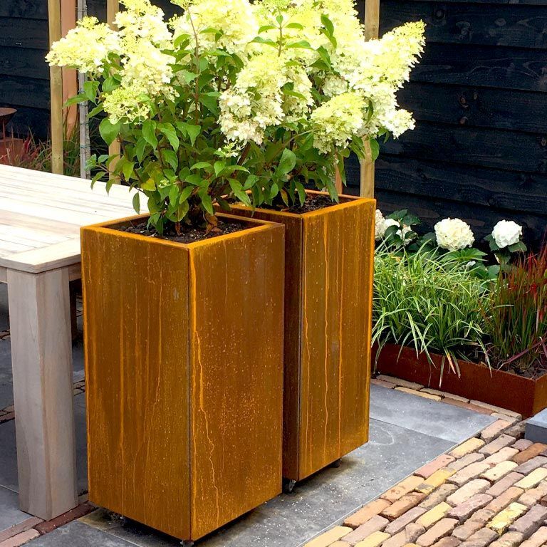 Corten acél virágláda Miami 40 x 40 cm