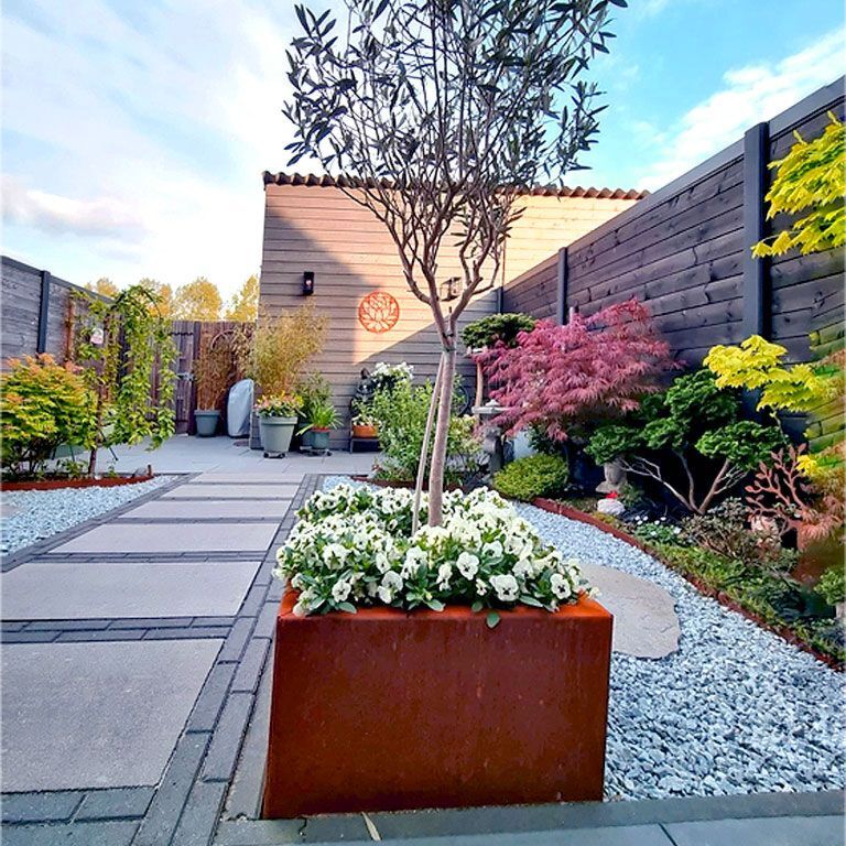 Corten acél virágláda Miami 50 x 50 cm