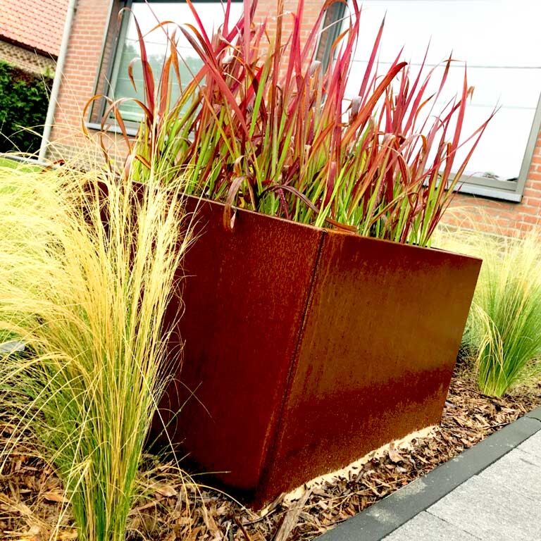 Corten acél virágláda Miami 60 x 60 cm