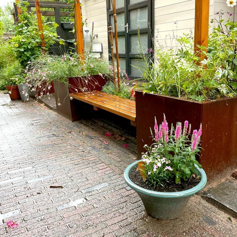 Corten acél virágláda Miami 70 x 70 cm