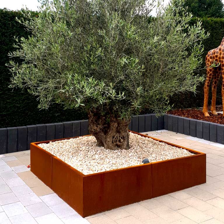 Corten acél virágláda Miami xxl 160 x 160 cm