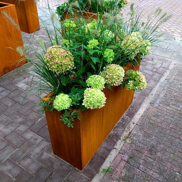 Corten acél virágláda Texas 30 x 100 cm