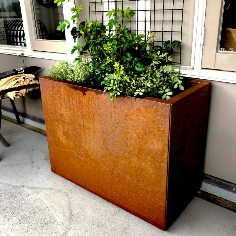 Corten acél virágláda Texas 40 x 80 cm