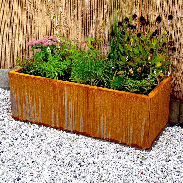 Corten acél virágláda Texas 50 x 120 cm