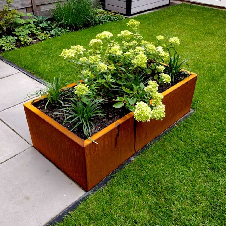 Corten acél virágláda Texas 60 x 120 cm