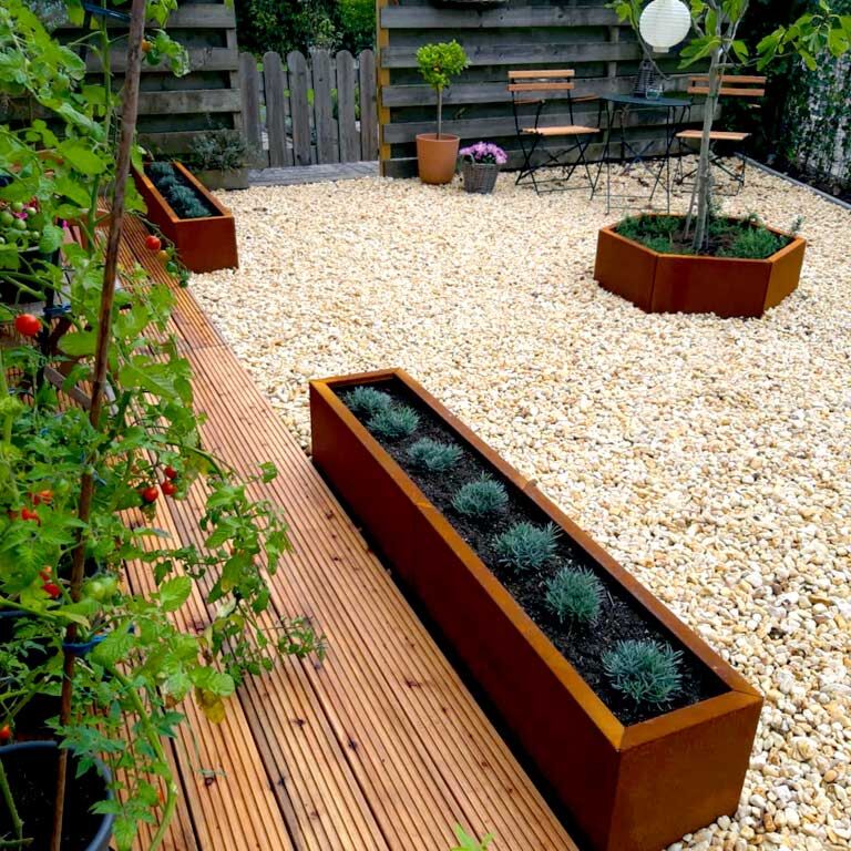 Corten acél virágláda Texas xxl 160 x 30 cm