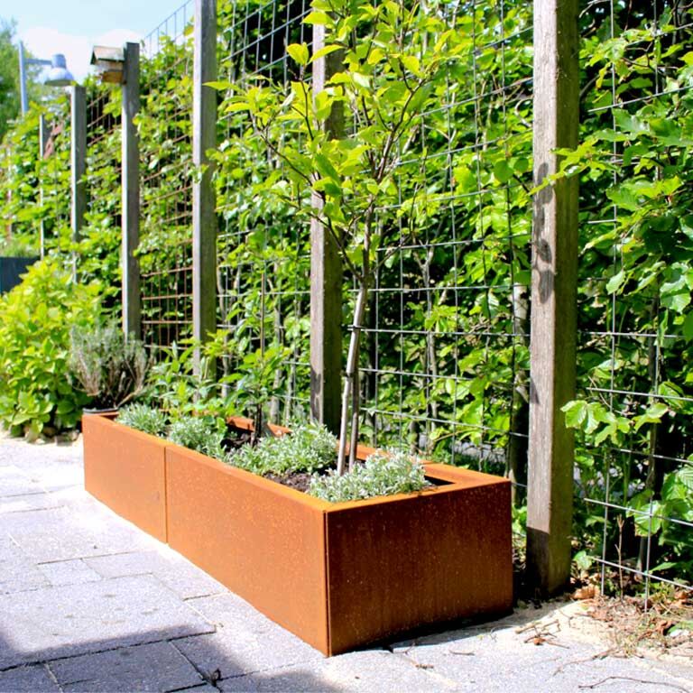 Corten acél virágláda Texas xxl 160 x 40 cm