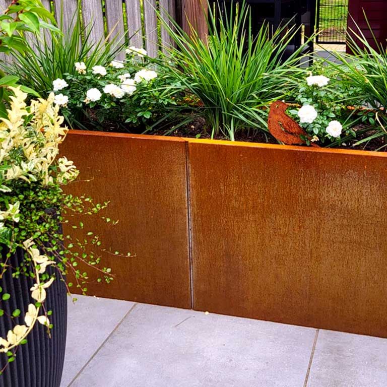 Corten acél virágláda Texas xxl 160 x 60 cm