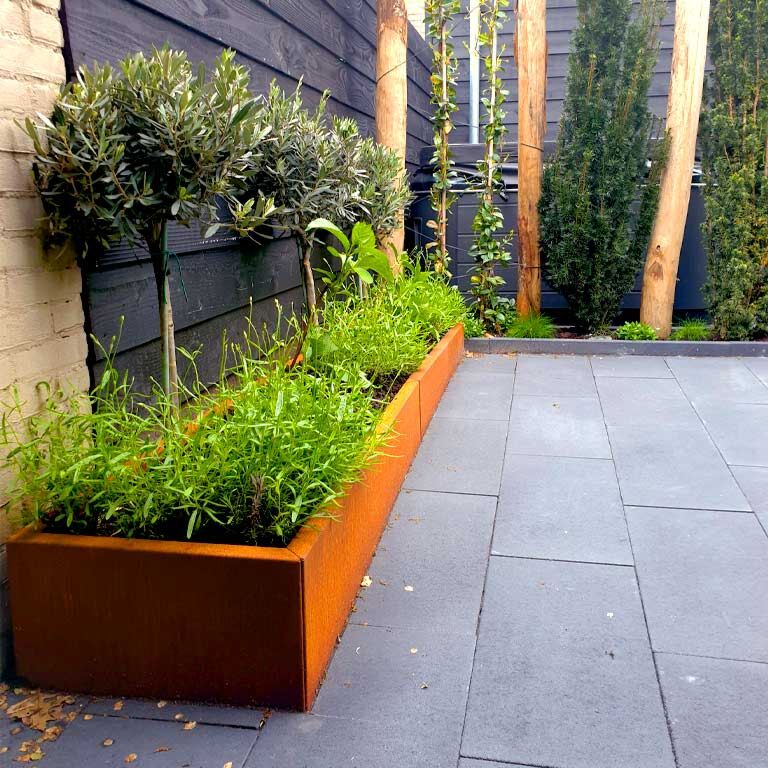 Corten acél virágláda Texas xxl 200 x 100 cm