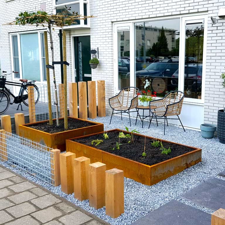 Corten acél virágláda Texas xxl 200 x 120 cm