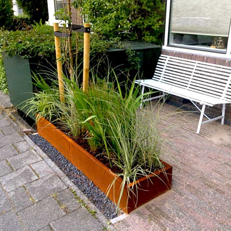 Corten acél virágláda Texas xxl 200 x 50 cm