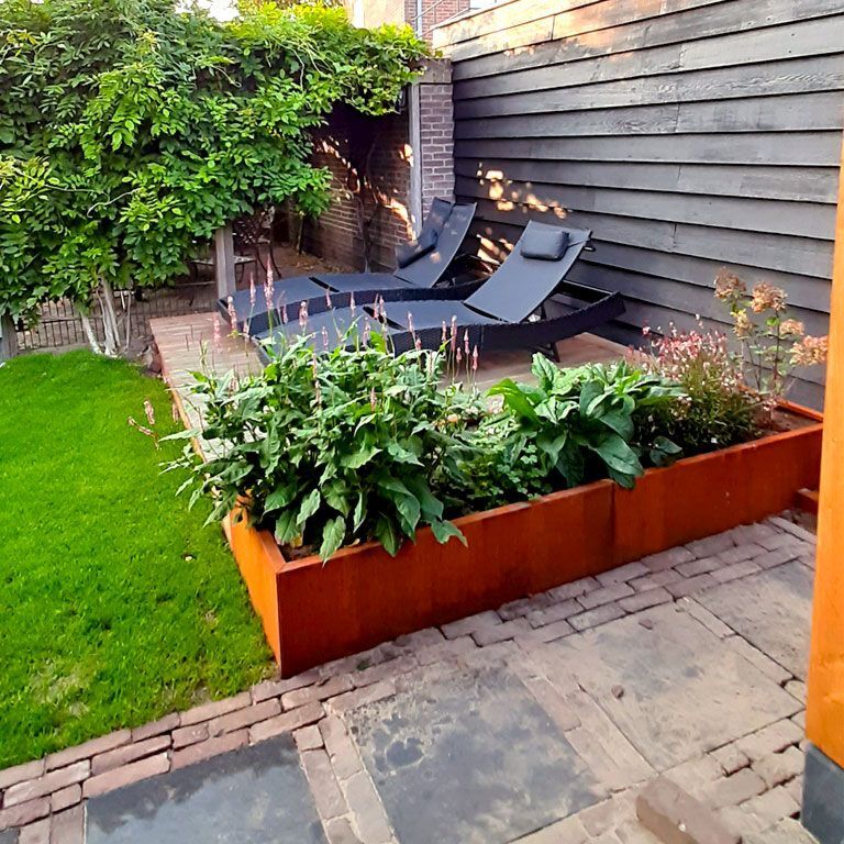 Corten acél virágláda Texas xxl 240 x 80 cm