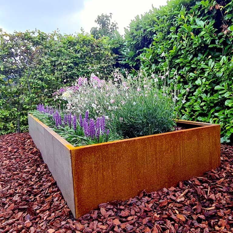 Corten acél virágláda Texas xxl 300 x 120 cm