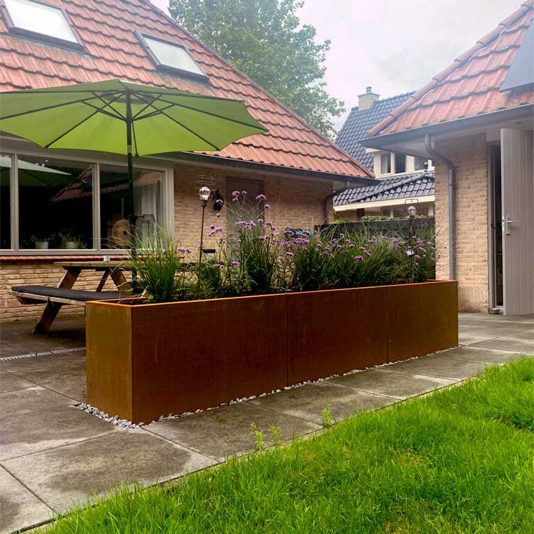 Corten acél virágláda Texas xxl 300 x 50 cm