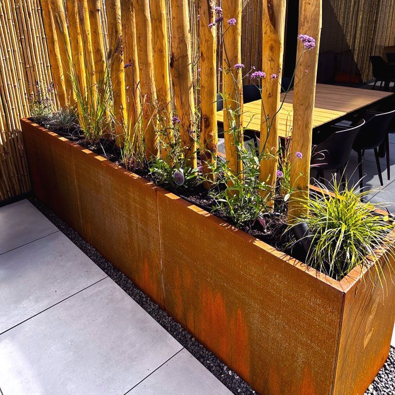 Corten acél virágláda Texas xxl 300 x 60 cm