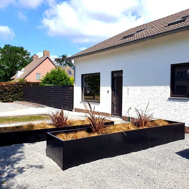 Porszórt acél virágláda Texas xxl 480 x 100 cm