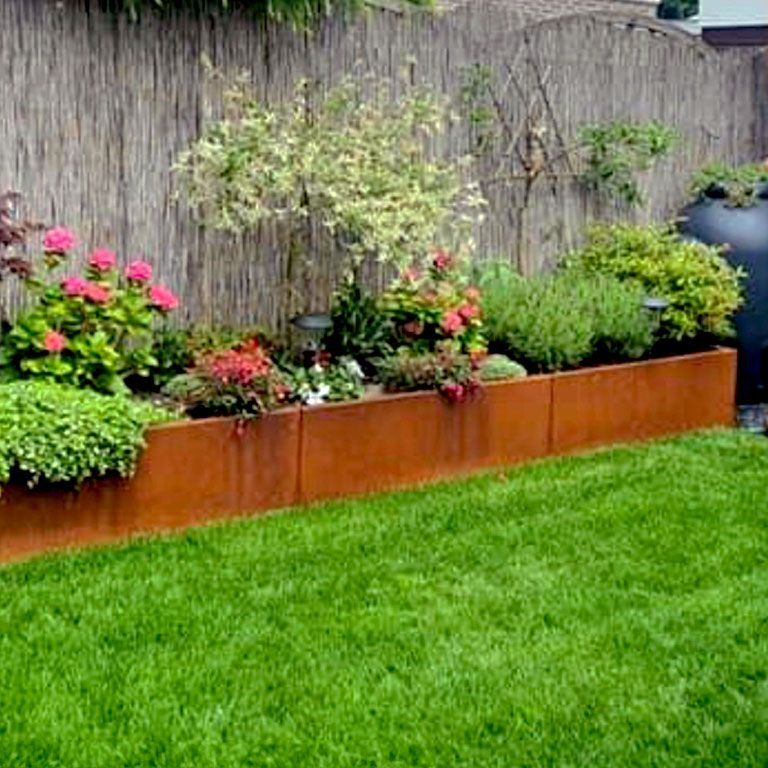 Corten acél virágláda Texas xxl 480 x 120 cm