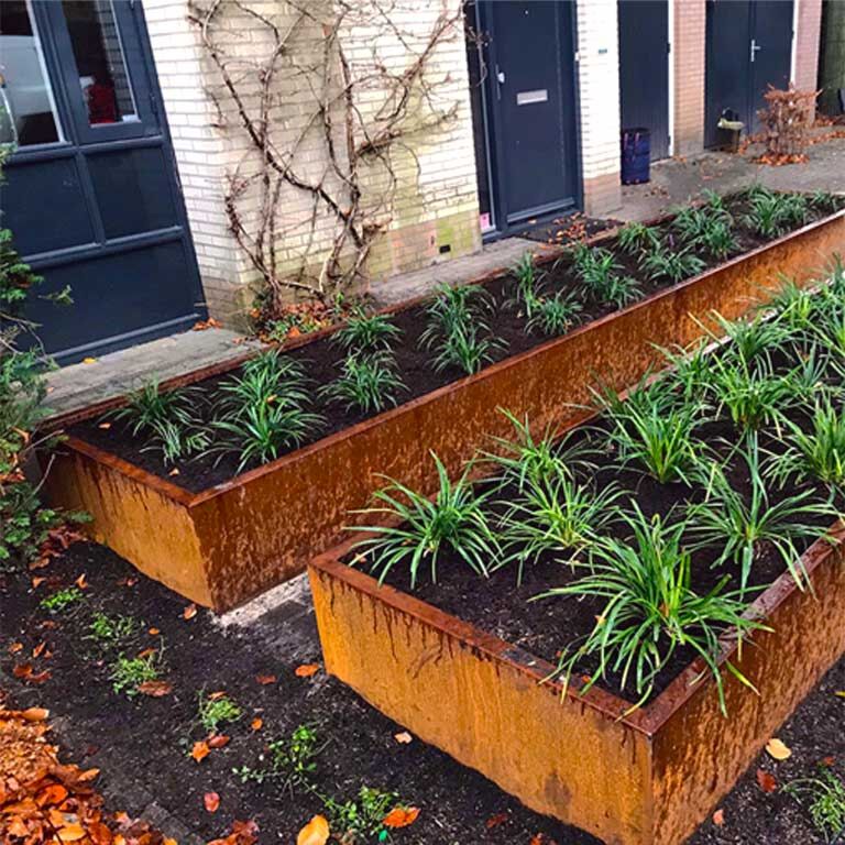 Corten acél virágláda Texas xxl 500 x 100 cm
