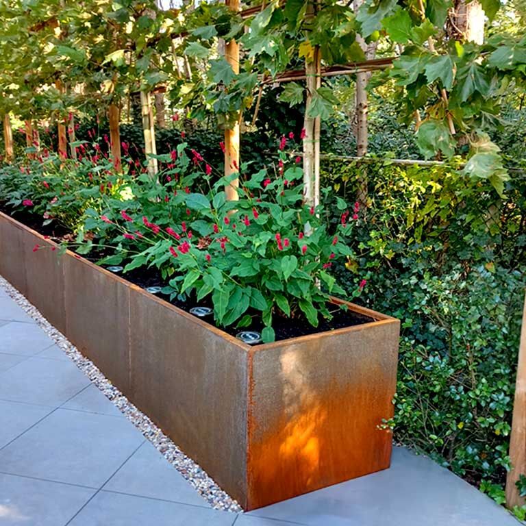 Corten acél virágláda Texas xxl 500 x 40 cm