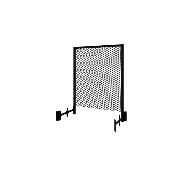 Acél futtatórács - 90 x 3 x 117,5 cm - RAL9005 matt (fekete) - Virágládához 50 cm