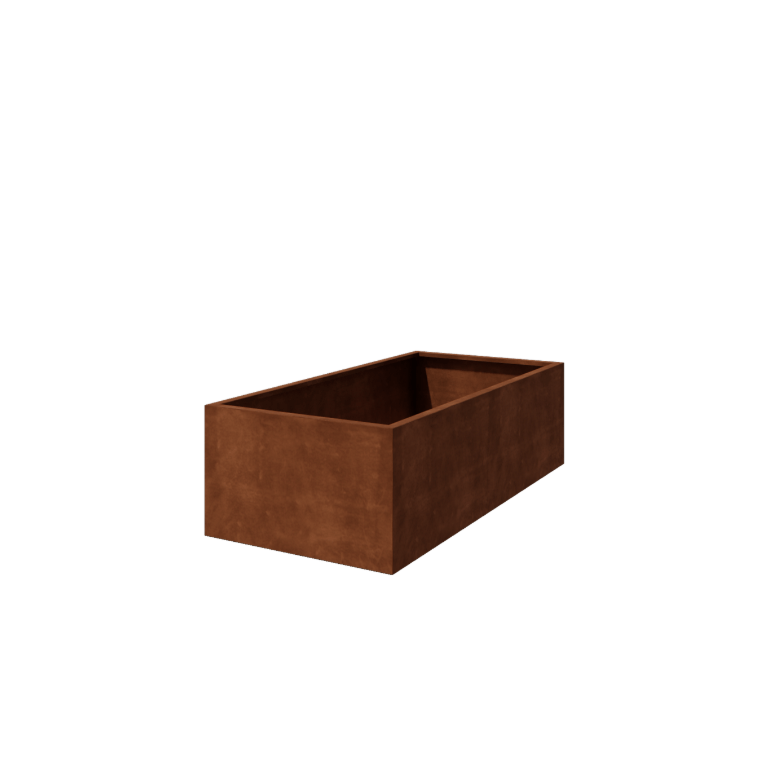 Corten acél hegesztett virágláda Montana 200 x 100 x 60 cm