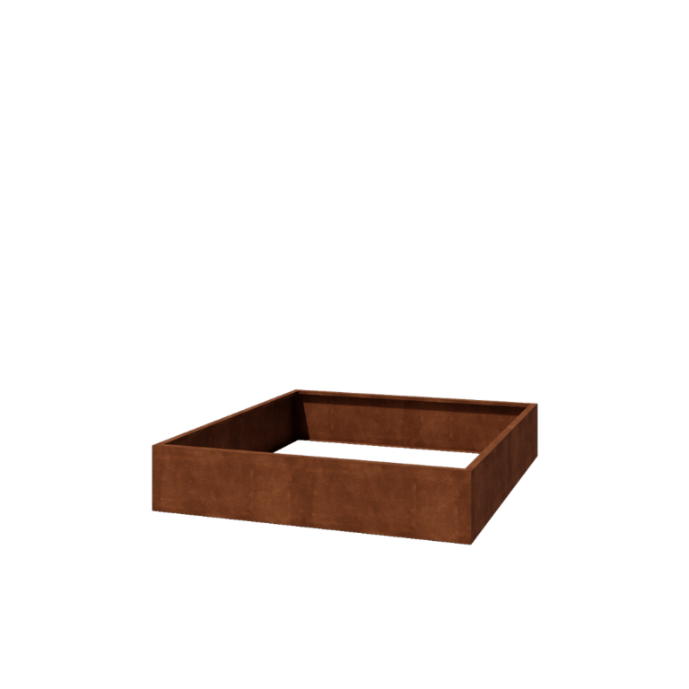Corten acél hegesztett virágláda Montana 200 x 200 x 40 cm