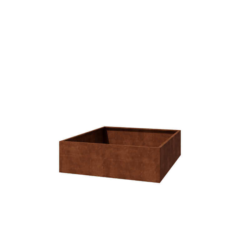 Corten acél hegesztett virágláda Montana 200 x 200 x 60 cm