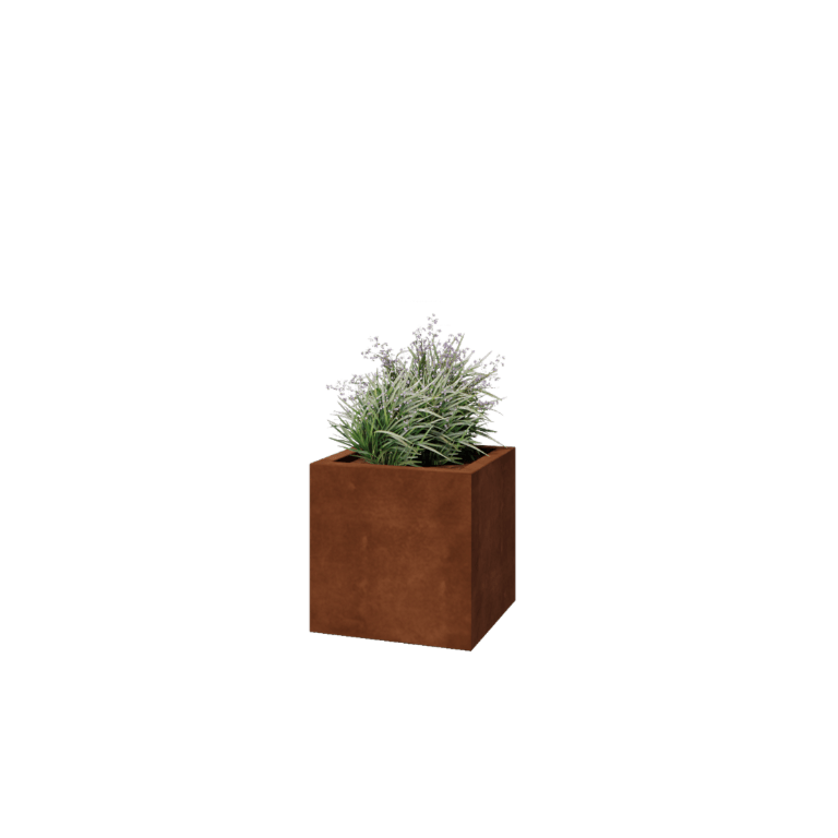 Corten acél hegesztett virágláda Montana 50 x 50 x 50 cm