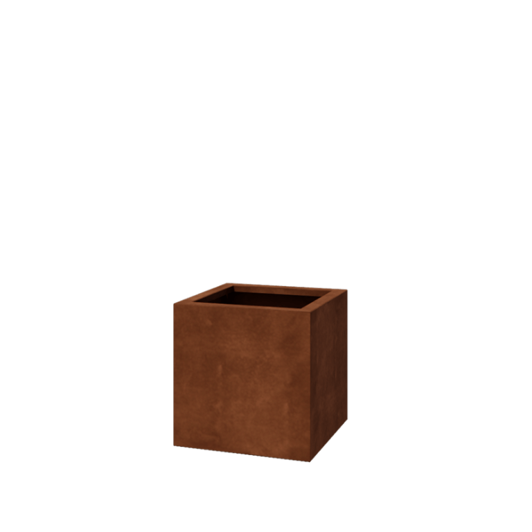 Corten acél hegesztett virágláda Montana 50 x 50 x 50 cm