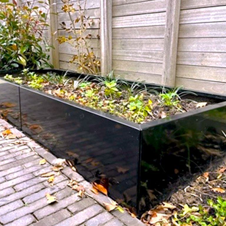 Porszórt acél virágláda Texas xxl 480 x 80 cm