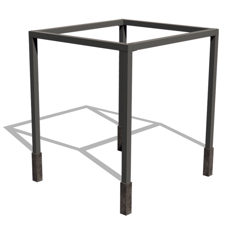 Porszórt acél pergola beállítás 274 x 250 cm-es négyzet