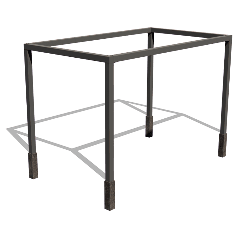 Porszórt acél pergola beállítás négyzet 424 x 250 cm