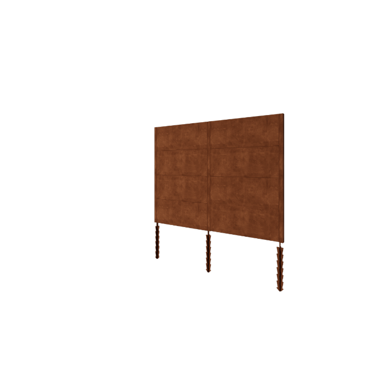 Corten acél kerítés H4 - Teljes készlet - 258 x 6 x 190 cm