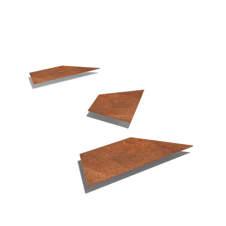 Corten acél lépőkő Hatszög HH 50