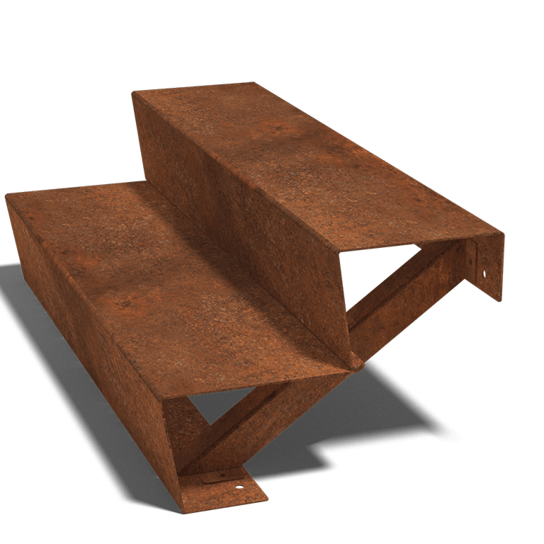 Corten acél lépcső New York 2 lépcsőfok (szélesség 100 cm)
