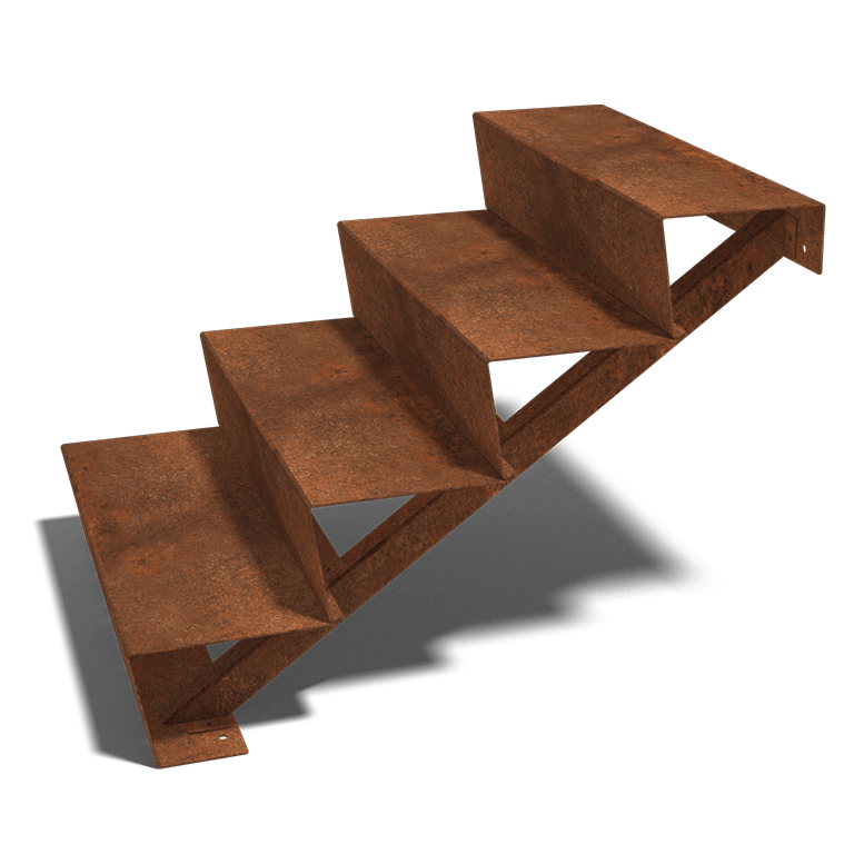 Corten acél lépcső New York 4 lépcsőfok (szélesség 100 cm)
