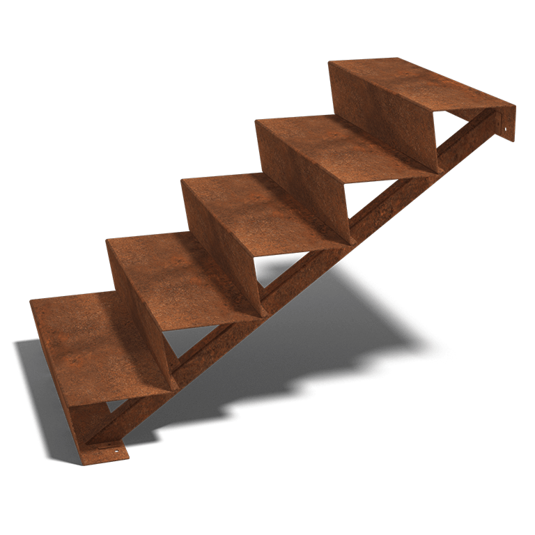 Corten acél lépcső New York 5 lépcsőfok (szélesség 100 cm)