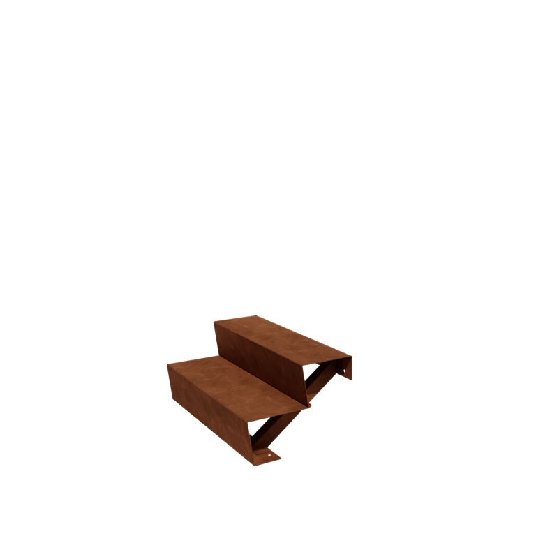 Corten acél lépcső New York 2 lépcsőfok (szélesség 80 cm)