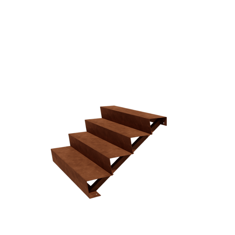 Corten acél kerti lépcső - 4-lépcsőfokos - 48 x 120 x 68 cm