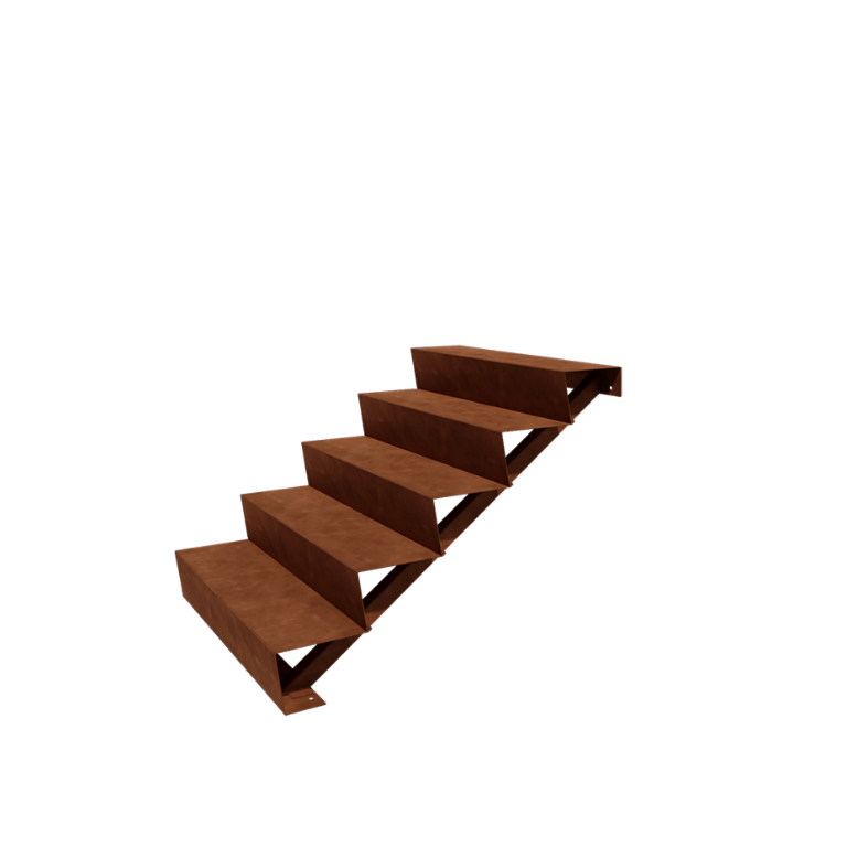 Corten acél lépcső New York 5 lépcsőfok (szélesség 100 cm)