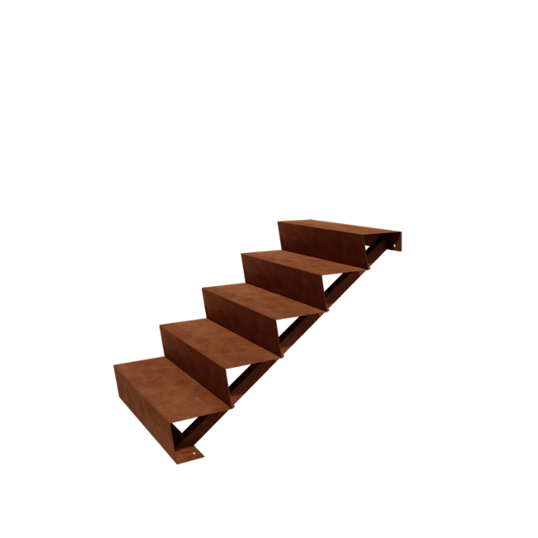 Corten acél kerti lépcső - 5-lépcsőfokos - 48 x 80 x 85 cm