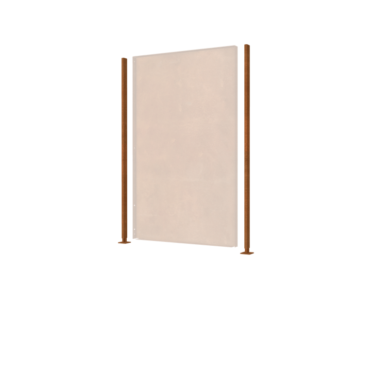 Corten acél állvány egyenes lapos alap 190 x 6 x 3 cm-es méretben